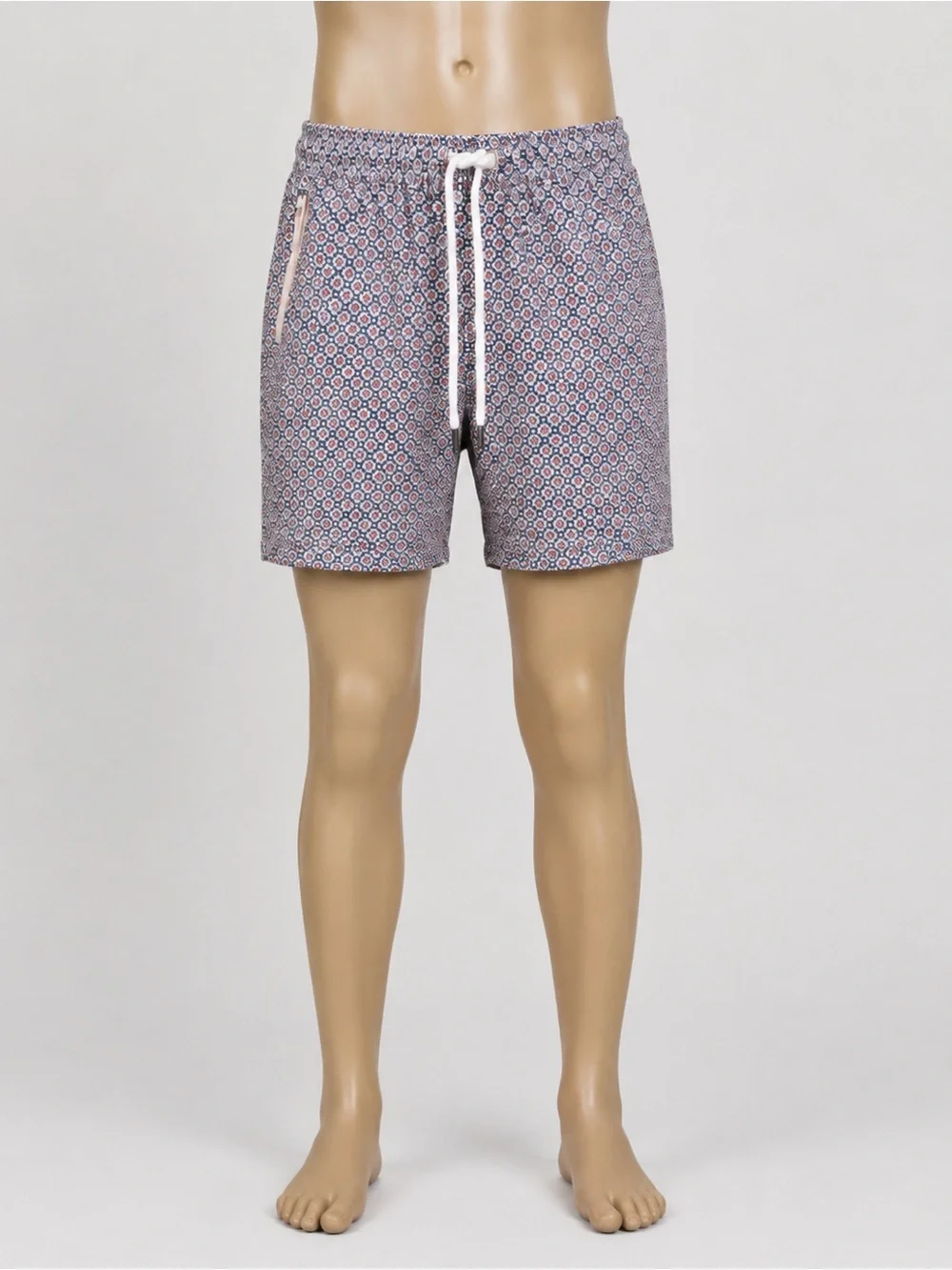 Goodfellow & Co Navy, Red and White Geometric Swim Trunks